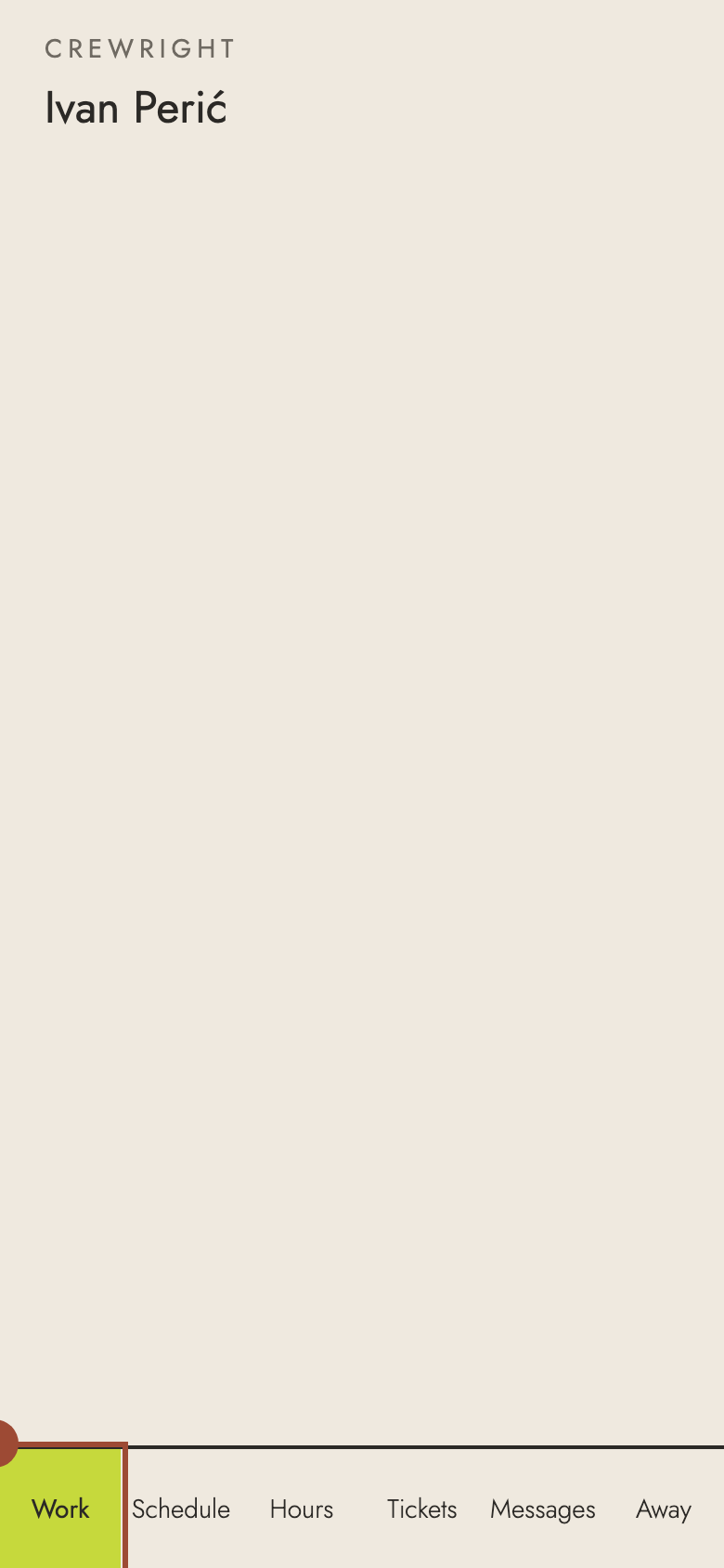 Step 1: Open Work. Each offer shows the client, the site, the dates and the shift.