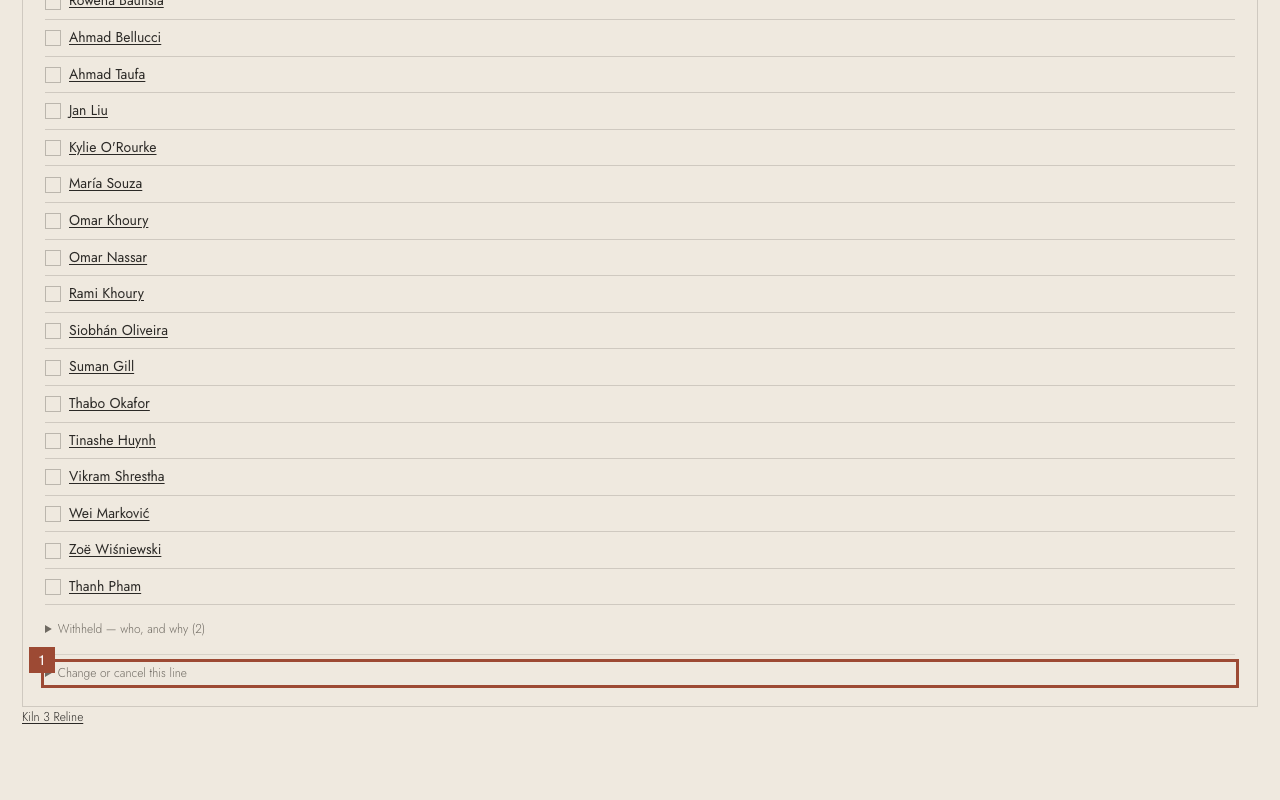 Step 1: On the line to change, open Change or cancel this line.