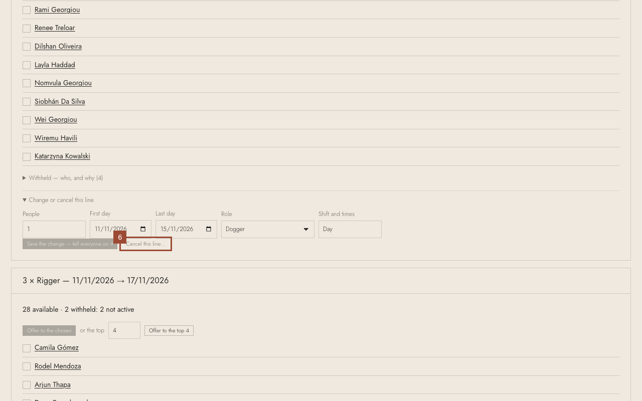 Step 6: …press Cancel this line……