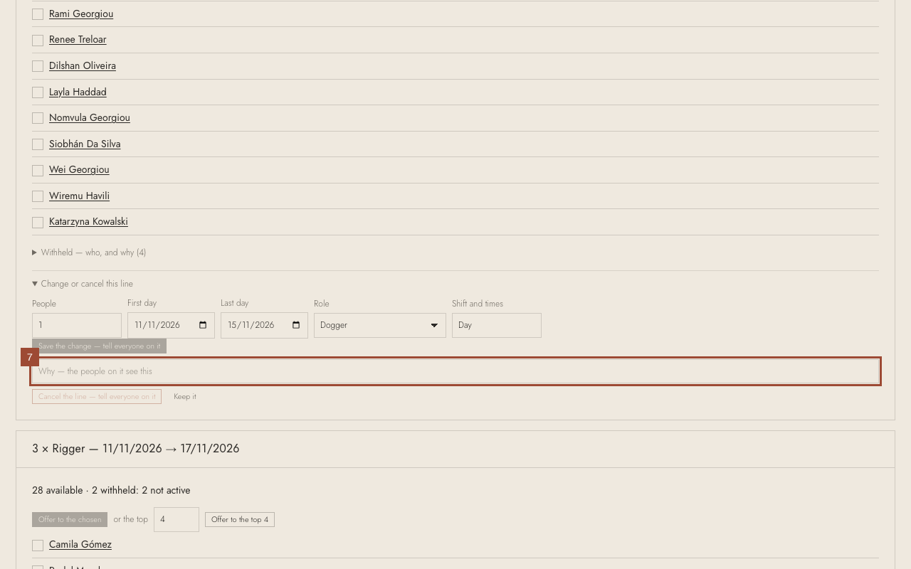 Step 7: …say why (the people on it see this)…
