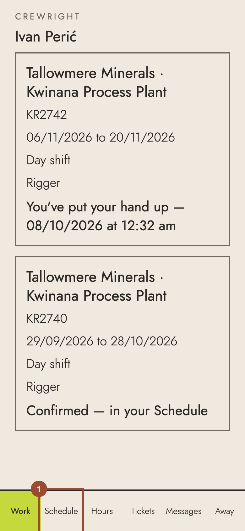 Step 1: Open Schedule.