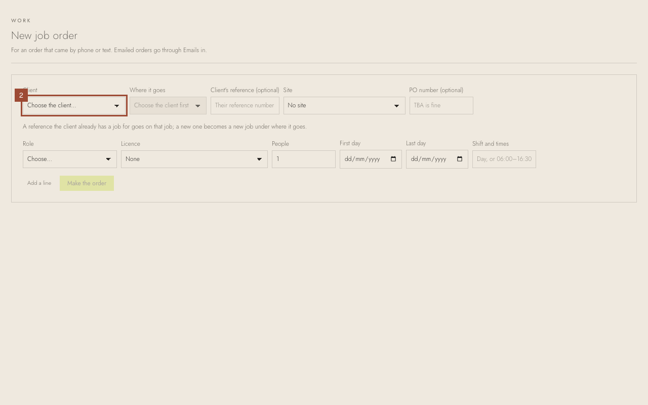Step 2: Choose the Client.