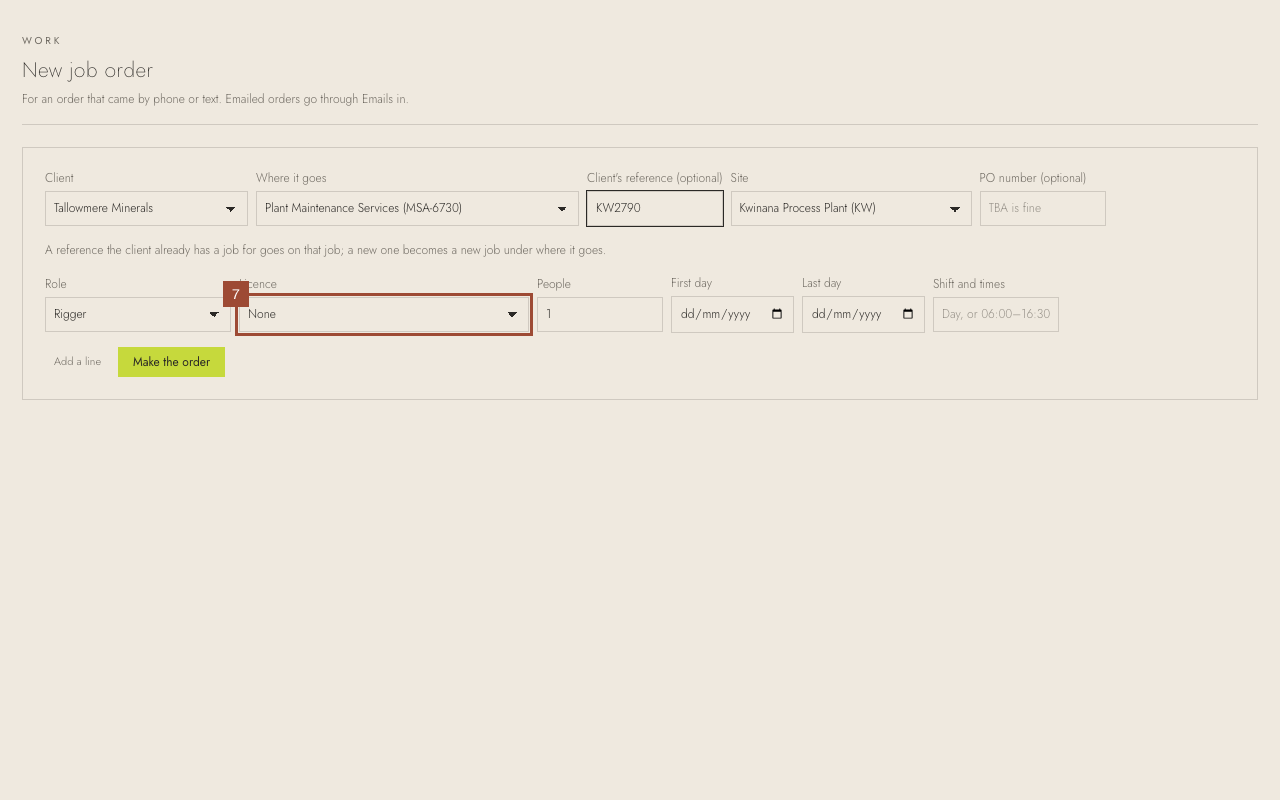 Step 7: …the Licence they must hold, if any…