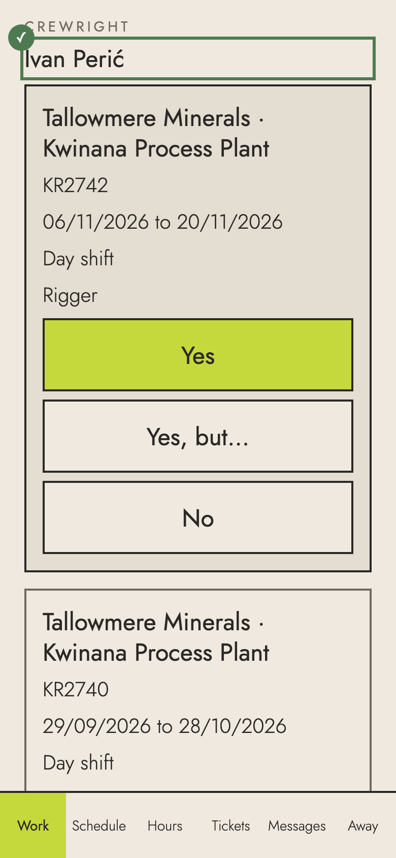 Step 5: You're in. The app keeps you signed in: next time it opens straight to your work.