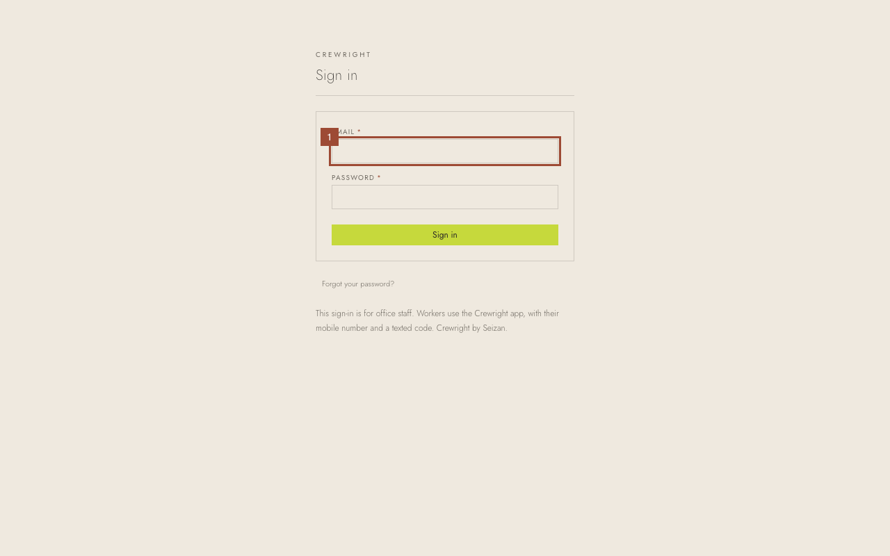 Step 1: Type your email.