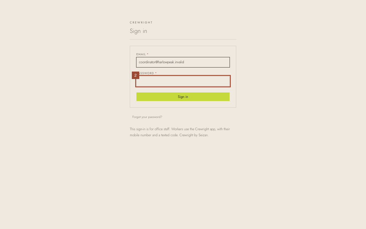 Step 2: Type your password.