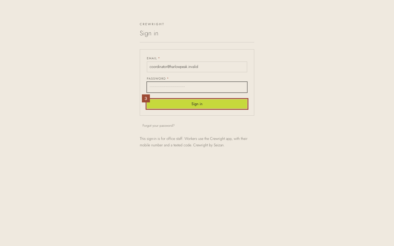 Step 3: Press Sign in.