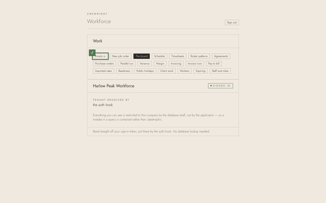 Step 4: You are in. The menu on the home page takes you to every screen.